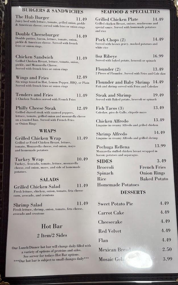 Hub Grill Menu image 1